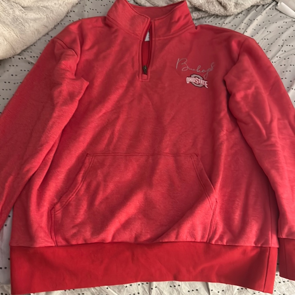 Red Ohio State zip up